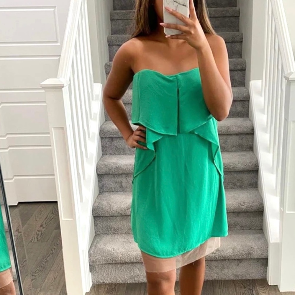 🌈BCBGMAXAZRIA RUNWAY GREEN DRESS